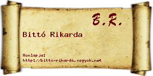 Bittó Rikarda névjegykártya